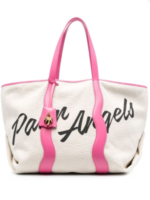 

Logo-print canvas tote bag, Palm Angels Logo-print canvas tote bag