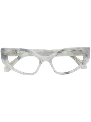 

Marbled cat-eye frame glasses, Off-White Marbled cat-eye frame glasses