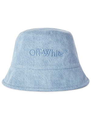 

Logo-embroidered denim bucket hat, Off-White Logo-embroidered denim bucket hat
