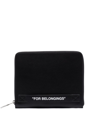 

Quote leather clutch bag, Off-White Quote leather clutch bag