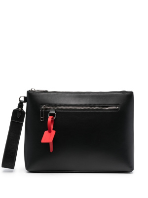 

Logo-stamp leather clutch bag, Off-White Logo-stamp leather clutch bag