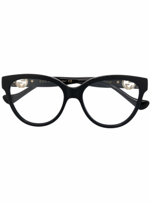 

Logo-plaque round-frame glasses, Gucci Eyewear Logo-plaque round-frame glasses