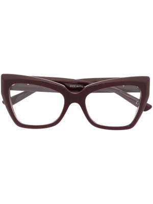

Logo-plaque cat-eye frame glasses, Balenciaga Eyewear Logo-plaque cat-eye frame glasses