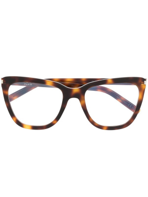 

Tortoiseshell-effect cat-eye glasses, Saint Laurent Eyewear Tortoiseshell-effect cat-eye glasses