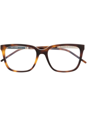 

Tortoiseshell-effect square-frame glasses, Saint Laurent Eyewear Tortoiseshell-effect square-frame glasses