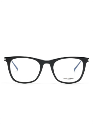 

Logo-print round-frame glasses, Saint Laurent Eyewear Logo-print round-frame glasses