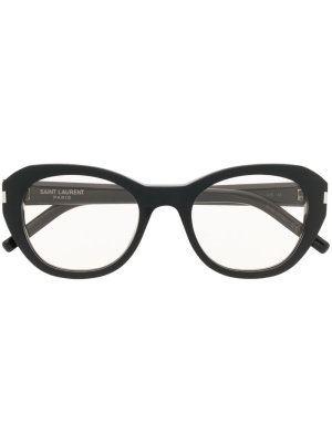 

Round-frame logo sunglasses, Saint Laurent Eyewear Round-frame logo sunglasses