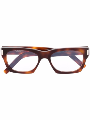 

Tortoiseshell square-frame glasses, Saint Laurent Eyewear Tortoiseshell square-frame glasses