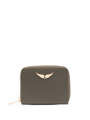 

Mini ZV logo-plaque leather wallet, Zadig&Voltaire Mini ZV logo-plaque leather wallet