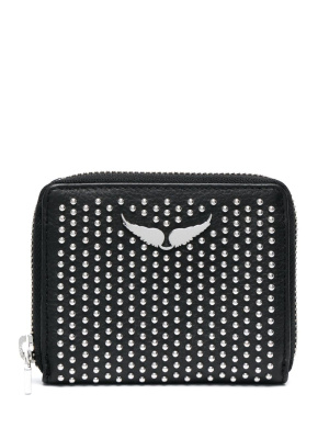 

Mini Zv stud-embellished wallet, Zadig&Voltaire Mini Zv stud-embellished wallet