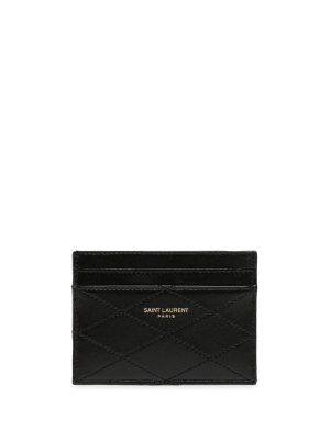 

Diamond-stitch leather cardholder, Saint Laurent Diamond-stitch leather cardholder