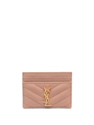 

Logo-plaque quilted wallet, Saint Laurent Logo-plaque quilted wallet