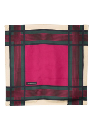 

Logo-patch silk scarf, Saint Laurent Logo-patch silk scarf