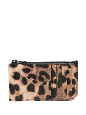 

Leopard-print leather wallet, Saint Laurent Leopard-print leather wallet
