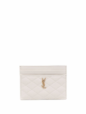 

Logo-plaque quilted wallet, Saint Laurent Logo-plaque quilted wallet