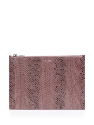 

Snake-pattern clutch bag, Saint Laurent Snake-pattern clutch bag