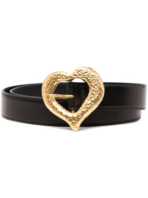 

Grained heart-buckle leather belt, Saint Laurent Grained heart-buckle leather belt