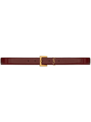 

Monogram-logo leather belt, Saint Laurent Monogram-logo leather belt
