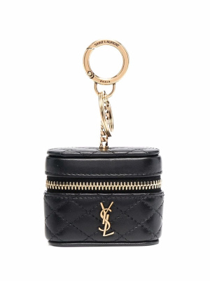 

Logo-plaque quilted AirPods case, Saint Laurent Logo-plaque quilted AirPods case