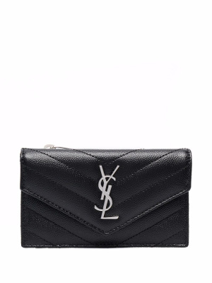 

YSL logo quilted flap wallet, Saint Laurent YSL logo quilted flap wallet