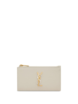 

Logo-plaque zipped card holder, Saint Laurent Logo-plaque zipped card holder