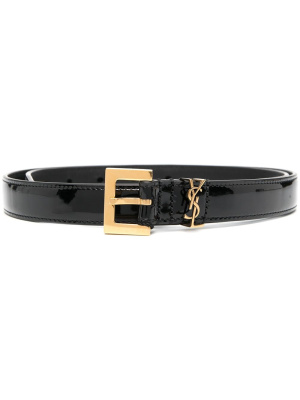 

Logo plaque belt, Saint Laurent Logo plaque belt