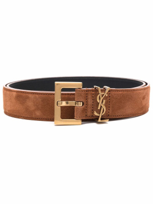

Suede-logo belt, Saint Laurent Suede-logo belt