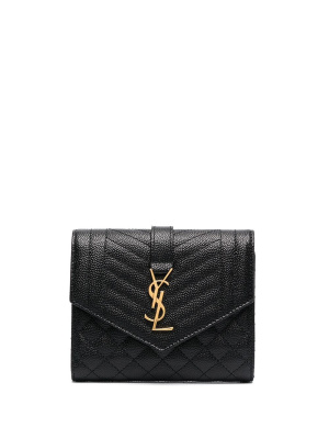 

Tri-fold pebbled purse, Saint Laurent Tri-fold pebbled purse