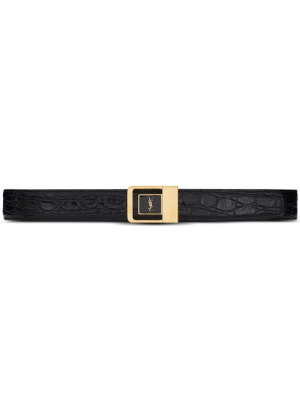 

Logo-plaque leather belt, Saint Laurent Logo-plaque leather belt