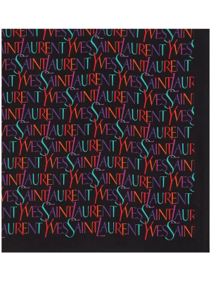 

Logo-print silk scarf, Saint Laurent Logo-print silk scarf