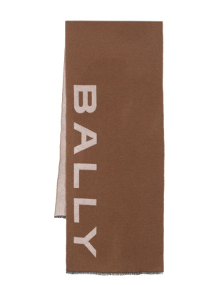 

Logo-print fringed scarf, Bally Logo-print fringed scarf