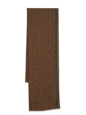 

Geometric-pattern frayed scarf, Bally Geometric-pattern frayed scarf