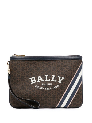 

Monogram-print leather clutch, Bally Monogram-print leather clutch