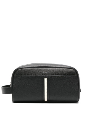 

Stripe-detailing leather makeup bag, Bally Stripe-detailing leather makeup bag