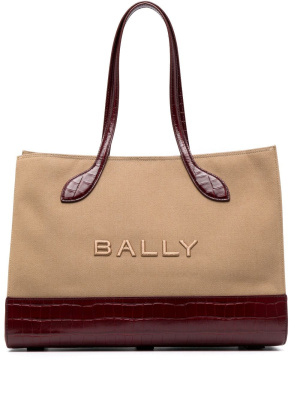 

Embroidered-logo canvas tote bag, Bally Embroidered-logo canvas tote bag