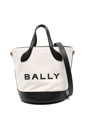 

Logo-print leather tote bag, Bally Logo-print leather tote bag