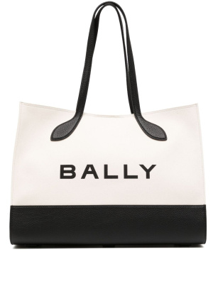 

Bar logo-print tote bag, Bally Bar logo-print tote bag