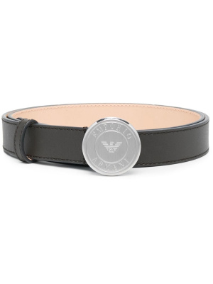 

Logo-plaque leather belt, Emporio Armani Logo-plaque leather belt