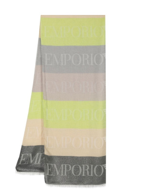 

Intarsia-knit logo scarf, Emporio Armani Intarsia-knit logo scarf