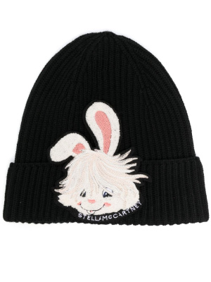 

Embroidered-motif ribbed-knit beanie, Stella McCartney Embroidered-motif ribbed-knit beanie