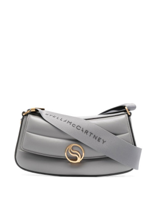 

S logo-plaque curved shoulder bag, Stella McCartney S logo-plaque curved shoulder bag