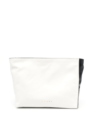 

Logo-print detail clutch bag, Marni Logo-print detail clutch bag