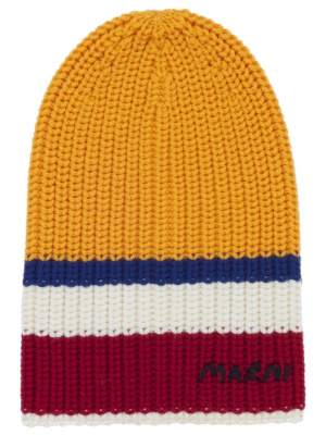 

Striped ribbed-knit wool beanie, Marni Striped ribbed-knit wool beanie