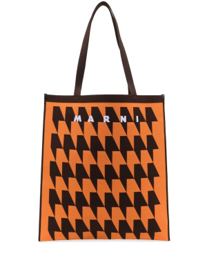 

Houndstooth-print shoulder bag, Marni Houndstooth-print shoulder bag
