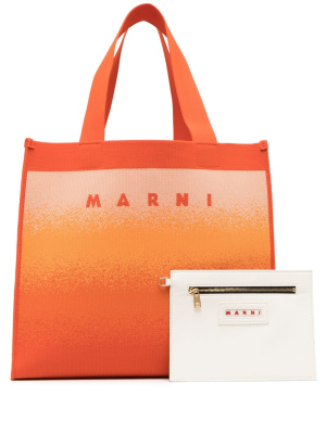 

Logo-print ombré tote bag, Marni Logo-print ombré tote bag