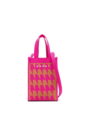 

Houndstooth-patterned small tote bag, Marni Houndstooth-patterned small tote bag