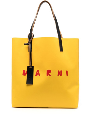

Tonal logo-print tote bag, Marni Tonal logo-print tote bag