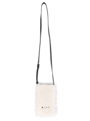 

Shearling logo-print phone case, Marni Shearling logo-print phone case