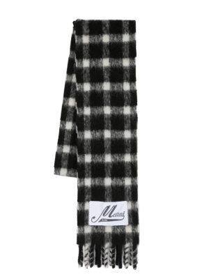 

Check-print fringed scarf, Marni Check-print fringed scarf