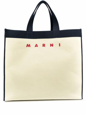 

Logo-print tote bag, Marni Logo-print tote bag